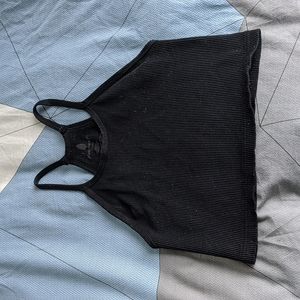 Free People Movement Black Happiness Runs Seamless Crop Sports Bra Top